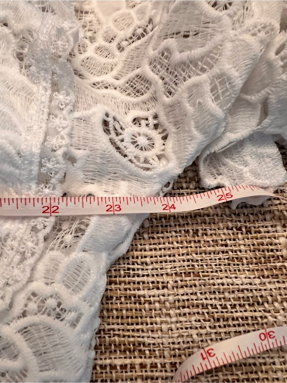 White Lace Ruffle Blouse - Elegant Women's Top - Picture 7 of 8